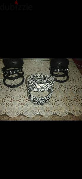 bracelet set of 4 bracelets zibra pattern with strass 7