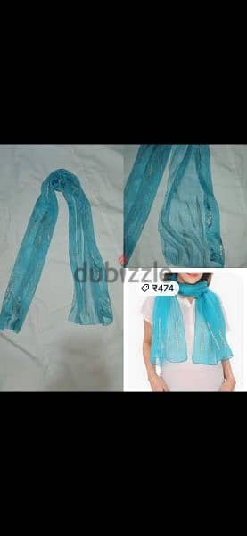 scarf blue with silver scarf 0