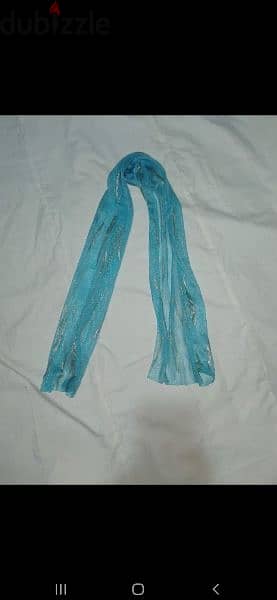 scarf blue with silver scarf 2