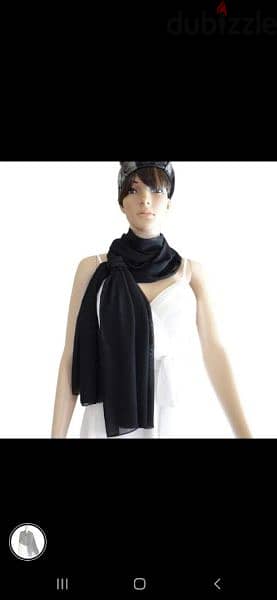 black mousline scarf fi seda 50cm* 170cm. w fi ma3 kharaz 45*200cm 5