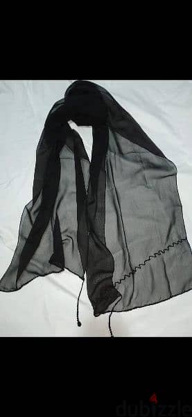 black mousline scarf fi seda 50cm* 170cm. w fi ma3 kharaz 45*200cm 10