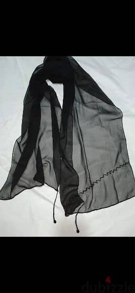 black mousline scarf fi seda 50cm* 170cm. w fi ma3 kharaz 45*200cm 12