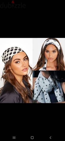 scarf white polka dot scarf  15*130cm  1=7$ or 3= 15$