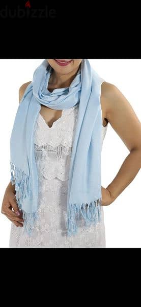 scarf light blue scarf tassel 60*150cm 2
