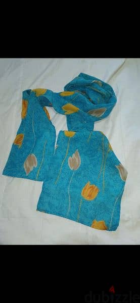 scarf blue with yellow scarf 30*210cm 1