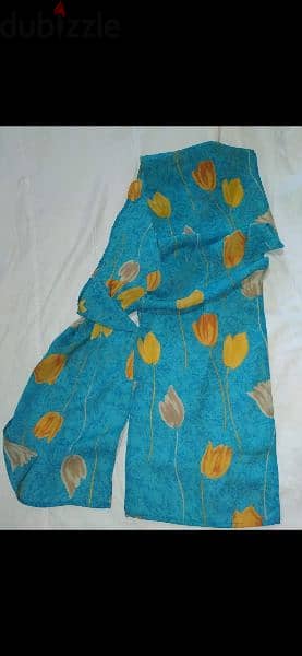 scarf blue with yellow scarf 30*210cm 2
