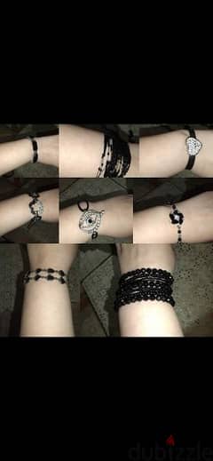 bracelet all black bracelets 2=10$ 0