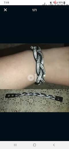 bracelet stass and black braided bracelet 0