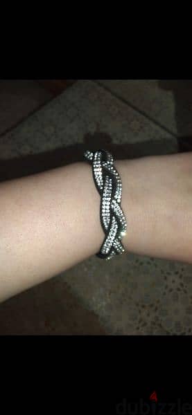 bracelet stass and black braided bracelet 1