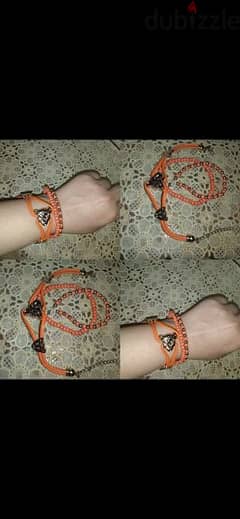 bracelet set orange 3=7$