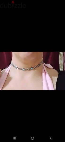 necklace set necklace & bracelet blue stone 1