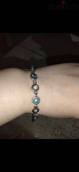 necklace set necklace & bracelet blue stone 3