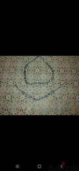 necklace set necklace & bracelet blue stone 4