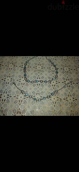 necklace set necklace & bracelet blue stone 5