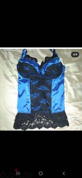 corsset blue with black lace s to xxL 2