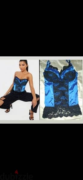 corsset blue with black lace s to xxL 3