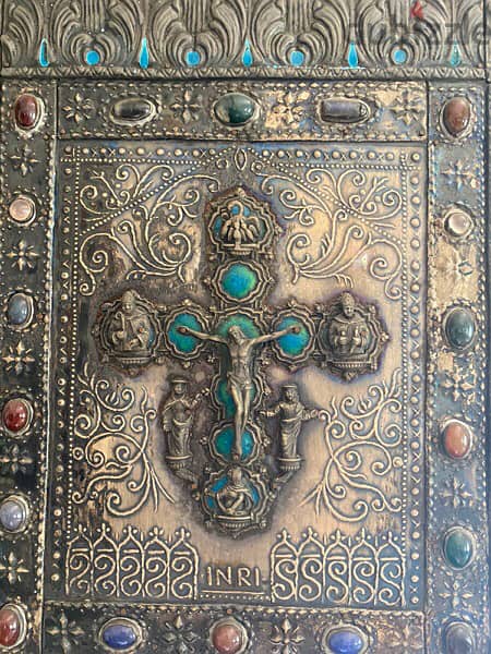 Bible cover solid silver 19th century 3
