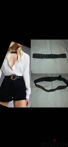 necklace choker black with strass suede  1=7$ or 3=15$