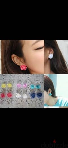 earrings 3 earrings = 7$ flower 6 colours