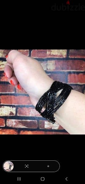 bracelets 3arid kharaz aswad aw rmedeاسوارة خرز 4