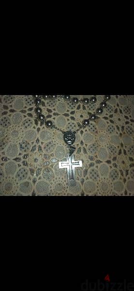 necklace rosary masbaha stainless steel double cross 4