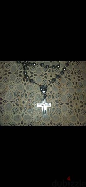 necklace rosary masbaha stainless steel double cross 5