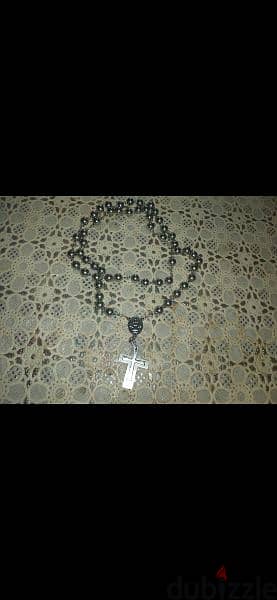 necklace rosary masbaha stainless steel double cross 6
