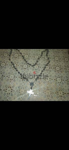 necklace rosary masbaha stainless steel double cross 7
