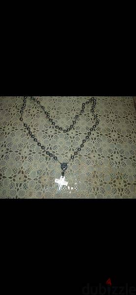 necklace rosary masbaha stainless steel double cross 8
