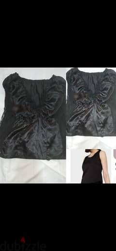 satin top with lace sides s to xxL