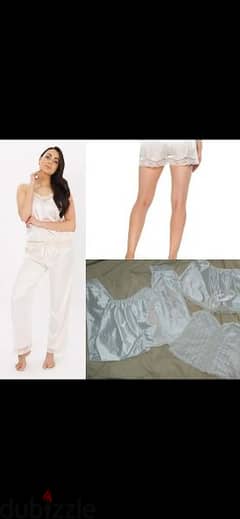 lingerie pyjama 3 pieces short top pants satin s to xxL 0
