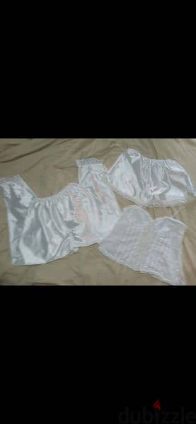 lingerie pyjama 3 pieces short top pants satin s to xxL 4