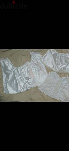 lingerie pyjama 3 pieces short top pants satin s to xxL 7
