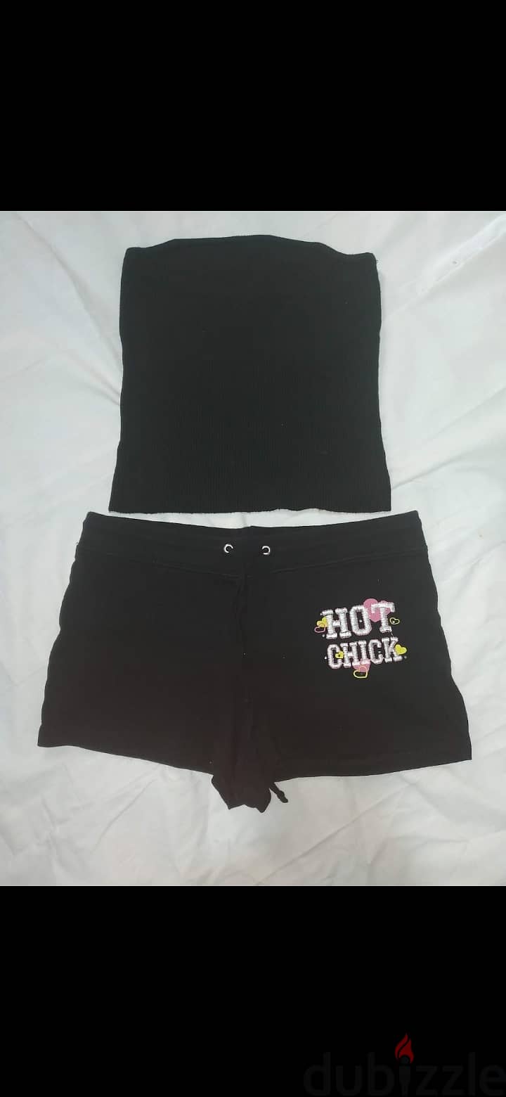 set top straples and shorts only black s to xL 3