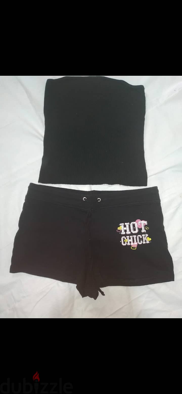 set top straples and shorts only black s to xL 4