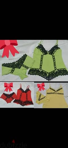 lingerie set cotton 3 colours s to xxL