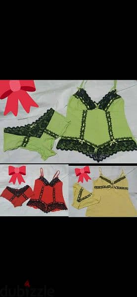 lingerie set cotton 3 colours s to xxL