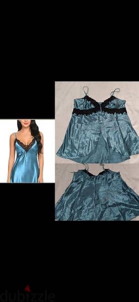 lingerie blue satin lingerie trimed lace m to xxxl 1=7$ or 3= 15$ 1