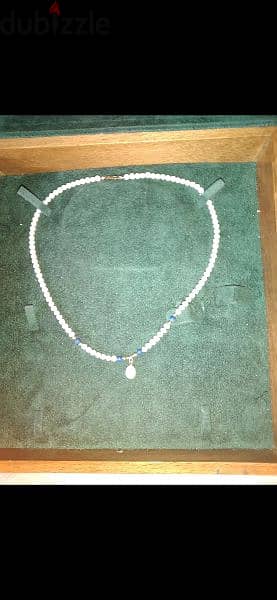 necklace pearl necklace small size with blue 1