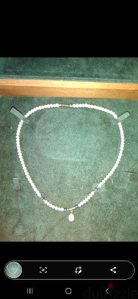 necklace pearl necklace small size with blue 3