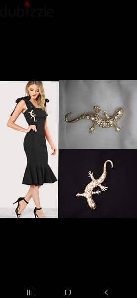 brooch lezard brooch gold with strass