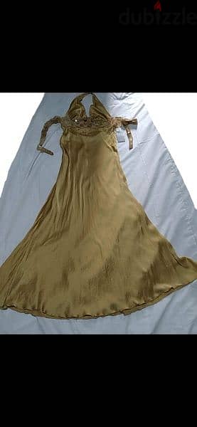 dress gold dress satin with dentelle w pallette s to xxL 2