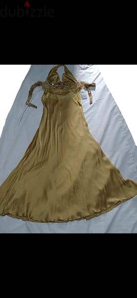 dress gold dress satin with dentelle w pallette s to xxL 4