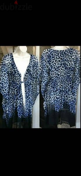 shirt cardigan chiffon lycra blue and black cardigan s to xxxL 0