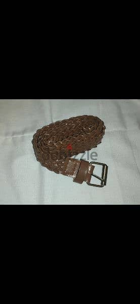 belt braided real leather belt brown 3