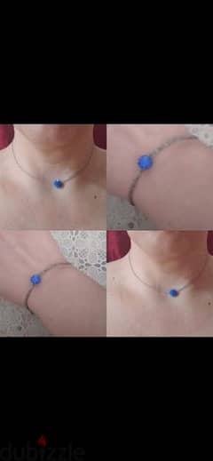 necklace set and bracelet royal blue