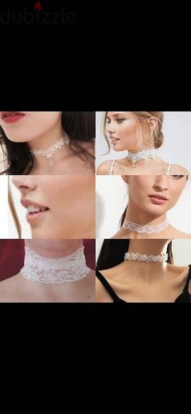 necklace choker white lace  1=7$ or 3=15$