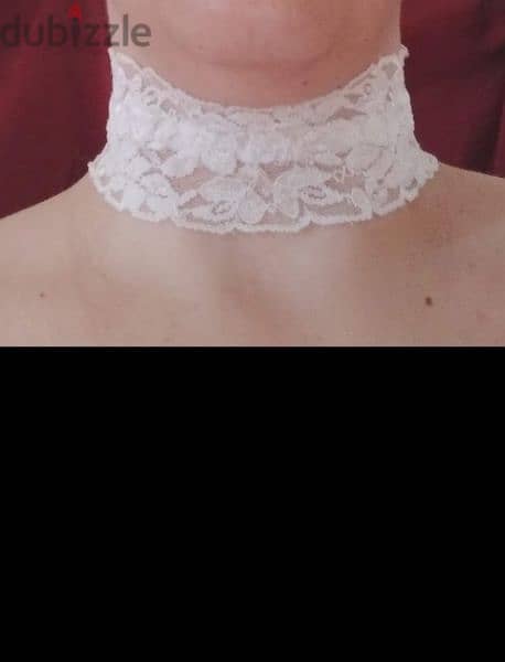 necklace choker white lace 2