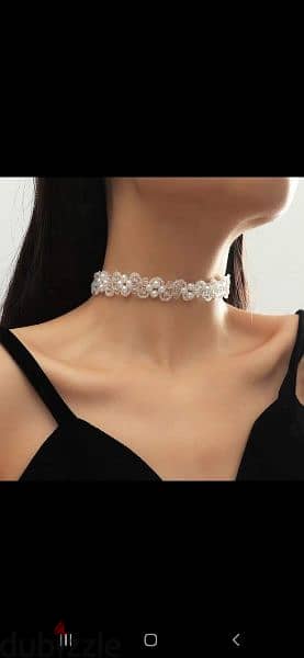 necklace choker white lace 4