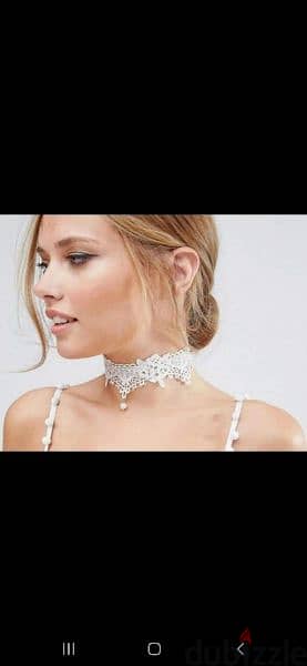 necklace choker white lace 5
